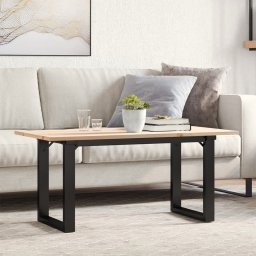 Masa de cafea, cadru O, 90x40x45 cm, lemn masiv pin si fonta GartenMobel Dekor