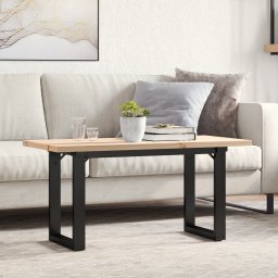 Masa de cafea, cadru O, 90x40x45,5 cm, lemn masiv pin si fonta GartenMobel Dekor