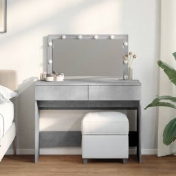 Masa de toaleta cu LED, gri beton, 100x40x120 cm GartenMobel Dekor