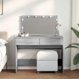 Masa de toaleta cu LED, sonoma gri, 100x40x120 cm GartenMobel Dekor