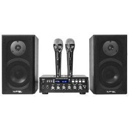 Set Karaoke LTC KARAOKE-STAR4 All In One Bluetooth USB 2 Microfoane Cu Fir Boxe 2 Cabluri Pentru Difuzor Negru