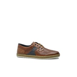Pantofi bărbați cu șiret Rieker maro din piele naturală cu perforații RIKB5214-24-40 EU