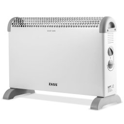 Convector Electric ZKH 03, Alb,1800W, 2 trepte putere, Termostat reglabil, Reglare continua a temperaturii, Indicator luminos pentru functionare, Grilaj directionare aer cald,Manere integrate pentru transport facil, Functionare silentioasa