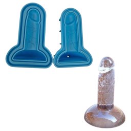 Dildo - formă de gheață - silicon - albastru