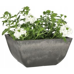Ghiveci de grădină compozit rezistent la îngheț gri 25x25 cm