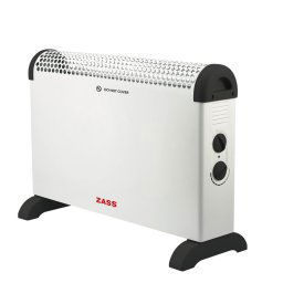 Convector Zass, Alb, 2000W, TURBO CONVECTOR ELECTRIC,Dispersie eficienta a caldurii,3 trepte de putere,Termostat reglabil, Reglare continua a temperaturii, Indicator luminos functionare, Grilaj directionare aer cald, Protectie la supraincalzire, Manere in