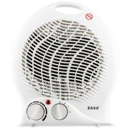 Aeroterma Zass ZFH 03, 2000W, Alb, 2 trepte termostat reglabil led indicator maner prindere ventilatie, protectie supraincalzire