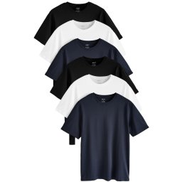Next Tricou bleumarin / negru / alb