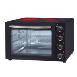 Cuptoc electric cu plite Oliver Voltz OV51441E45, 4300 W, 6 trepte, 45 L, 90-230°C, 2 plite cu infrarosu, Ventilator, Iluminare, Negru