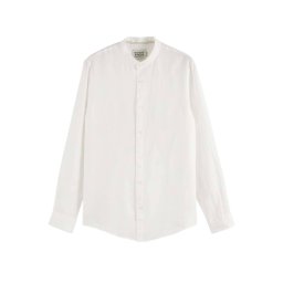 SCOTCH & SODA Cămaşă Linen Ls Stand Up Collar 179189 SC100 off white