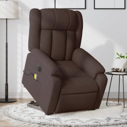 Fotoliu electric masaj rabatabil cu ridicare maro închis textil GartenMobel Dekor