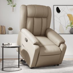Fotoliu rabatabil cu ridicare, cappuccino, piele ecologica GartenMobel Dekor