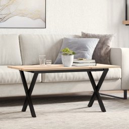 Masa de cafea, cadru X, 90x40x45 cm, lemn masiv pin si fonta GartenMobel Dekor