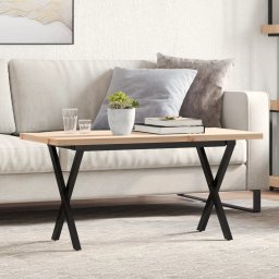 Masa de cafea, cadru X, 90x40x45,5 cm, lemn masiv pin si fonta GartenMobel Dekor