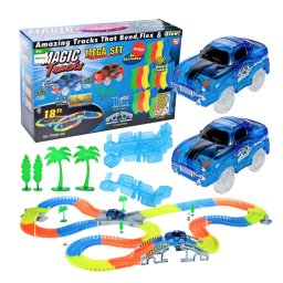 Set pista magica cu 2 masinute Amazing Tracks Include 360 de piese