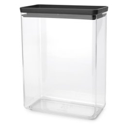 Cutie de depozitare Brabantia Tasty+ Stackable 1008877, 5,4 l, Sigiliu din silicon, Fara BPA, Gri închis