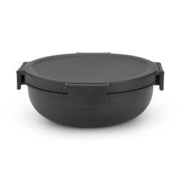 Salatiera Brabantia Make&Take 1006302, 1,3 L, Inchidere etansa, Fara BPA, Gri închis