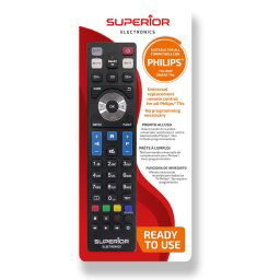 Telecomanda TELECOMANDA UNIVERSALA Superior, compatibila televizoare PHILIPS, bateriile (2 x AAA) nu sunt incluse, negru "SUPTRB010" (timbru verde 0.08 lei)