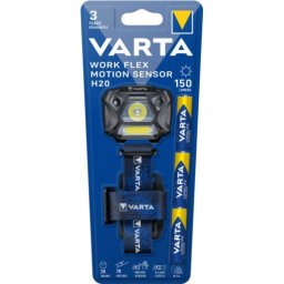 lanterna de cap Work Flex MotionSensor H20 Led 3W + COB/ 150Lm/ 20h/ 78m/ IP54 incl 3xAAA(R3) V18648 (1/4)