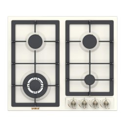 Plita PSG-64VS2, 4 arzatoare, WOK, L 58 cm, Aprindere electrica, Bej