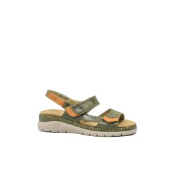 Sandale damă reglabile Suave, kaki, din piele naturală OTR12501-36 EU