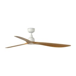 FARO 34361WT - Ventilator de tavan OUTWOOD L maro/alb Ø 150 cm WT IP44 + telecomandă