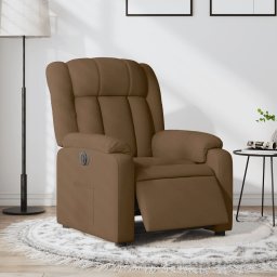 Fotoliu rabatabil electric, maro, material textil GartenMobel Dekor