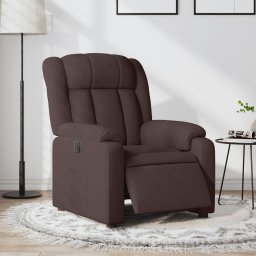 Fotoliu rabatabil electric, maro închis, material textil GartenMobel Dekor