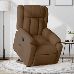 Fotoliu rabatabil cu ridicare pe verticala, maro, textil GartenMobel Dekor