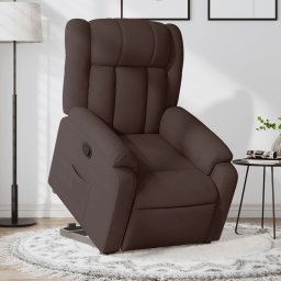 Fotoliu rabatabil cu ridicare pe verticala, maro închis, textil GartenMobel Dekor