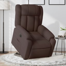 Fotoliu electric rabatabil cu ridicare, maro închis, textil GartenMobel Dekor