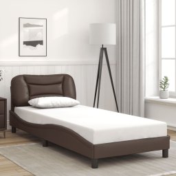 Cadru de pat cu tablie, maro, 80x200 cm, piele ecologica GartenMobel Dekor