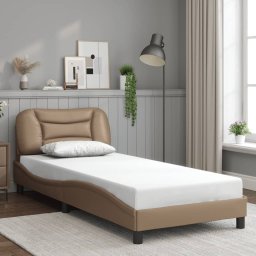 Cadru de pat cu tablie, cappuccino, 90x190 cm, piele ecologica GartenMobel Dekor