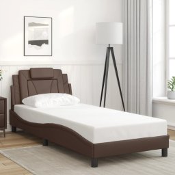 Cadru de pat cu tablie, maro, 80x200 cm, piele ecologica GartenMobel Dekor