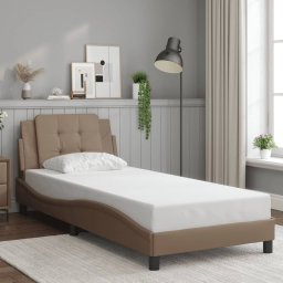 Cadru de pat cu tablie, cappuccino, 90x190 cm, piele ecologica GartenMobel Dekor