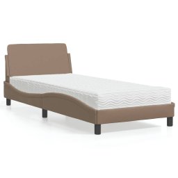 Pat cu saltea, cappuccino, 90x190 cm piele ecologica GartenMobel Dekor