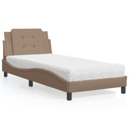 Pat cu saltea, cappuccino, 90x190 cm piele ecologica GartenMobel Dekor