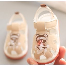 Sandalute ivoire cu piuitoare - Ursulet cu led