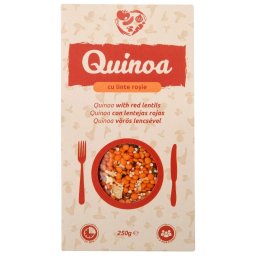 Quinoa cu Linte Rosie 250g Ecotravio