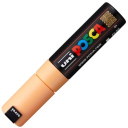 Marker UNI Posca PC-8K, varf tesit, 8.0mm, portocaliu deschis