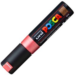 Marker UNI Posca PC-8K, varf tesit, 8.0mm, rosu metalizat
