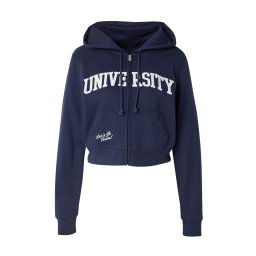 HOLLISTER Hanorac bleumarin / alb murdar