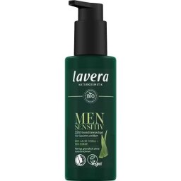 Gel sensitiv pentru barbati 2 în 1 pentru spalarea fetei si a barbii, cu aloe vera bio si mesteacan bio 150ml