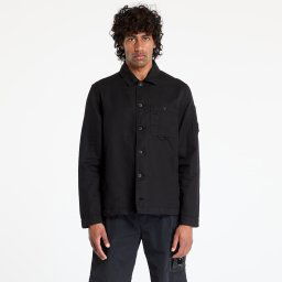 Jacheta C.P. Company Cotton/Linen Full Zip Overshirt Black