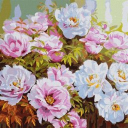 Ideyka: Colorare după numere trandafiri de Rusalii - 50 x 50 cm