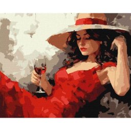 Ideyka: Colorare după numere fată cu pălărie - 40 x 50 cm