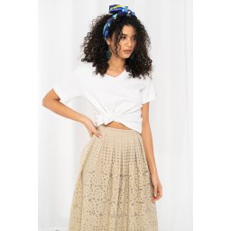 Fusta dama din sifon devore ALISA, Hermosa, bej