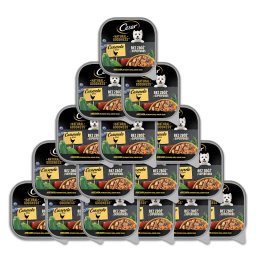CESAR Set hrana caine adult, pui garnisit cu dovlecel, fructe de padure si plante aromatice in sos 16x100 g
