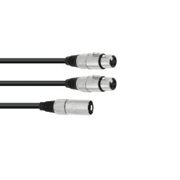 Omnitronic XLR(M)/2xXLR(F) 0.5m Black