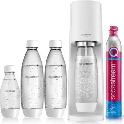 Aparat de preparare sifon SodaStream Soda Maker Terra Megapack QC inclusiv 3 sticle, Alb